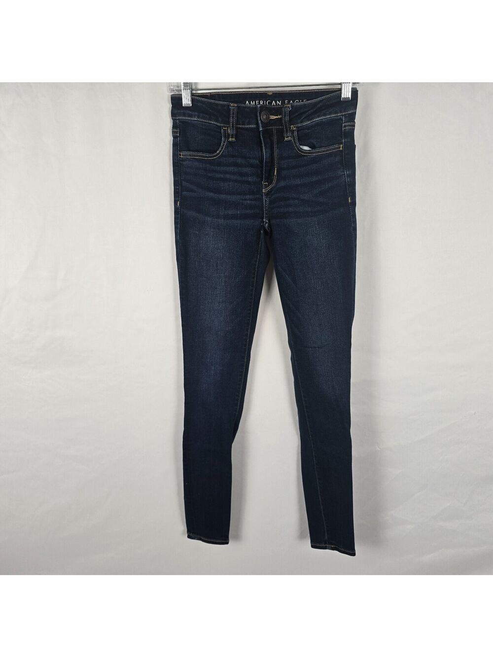 American Eagle Jegging Women's 2 Long Blue Next Level Stretch Dark Wash